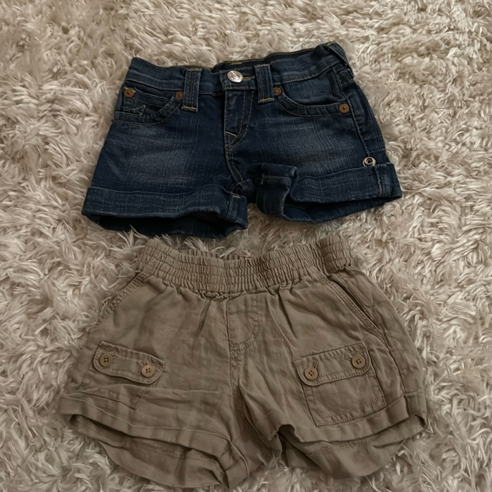 Size 6 girls pre owned shorts by juicy and true religion